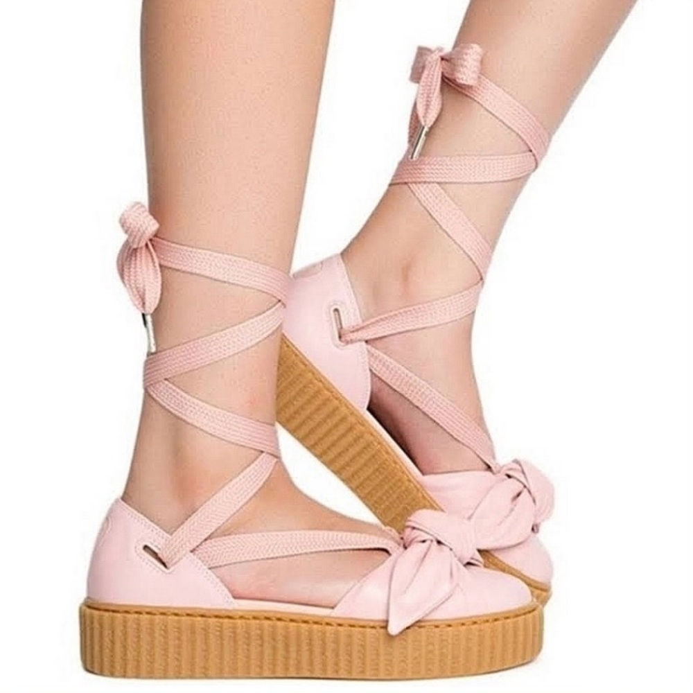 Puma X Fenty Pink Bow Creeper Sandals